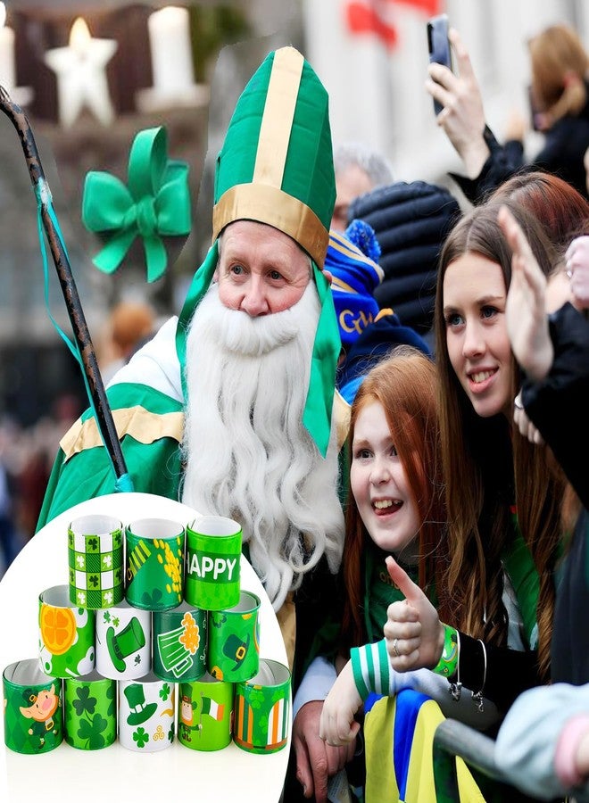 DimiGlobal St Patricks Day Slap Bracelets Bulk Saint Patrick's Day bracelets for Kids Shamrock Snap Bracelets St Pattys Day Party Favor Supplies Holiday Gifts Classroom Prizes Goodie Bag Stuffers (24) - Image 5